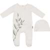 Blooming Leaves Footie, Ivory - Footie Pajamas - 1 - thumbnail