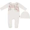Assymetrical Leaves Footie, Floral - Footie Pajamas - 1 - thumbnail