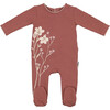 Blooming Bouquet Footie and Beanie Set, Rust - Footie Pajamas - 1 - thumbnail