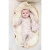 Elegant Floral Footie, Girls Biscuit - Footie Pajamas - 3