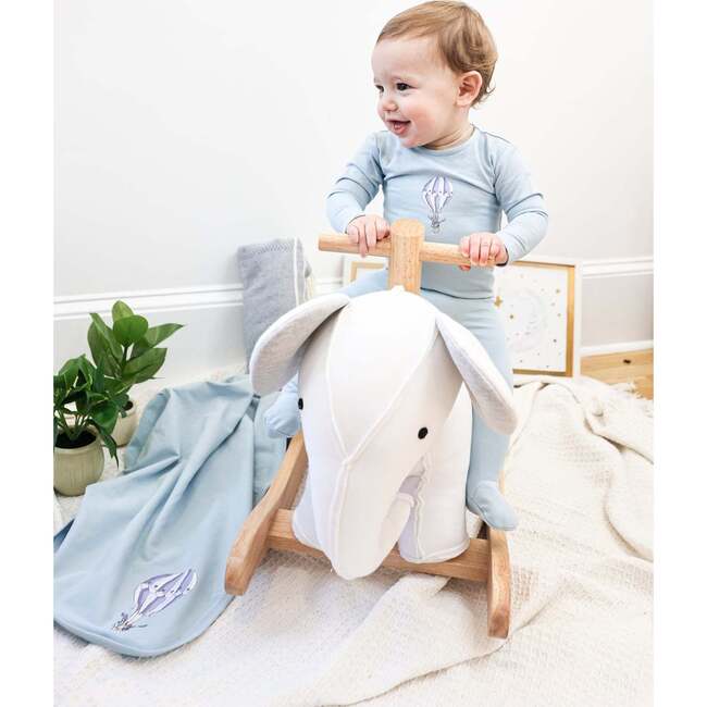 Air Balloon Footie, Baby Blue - Footie Pajamas - 2