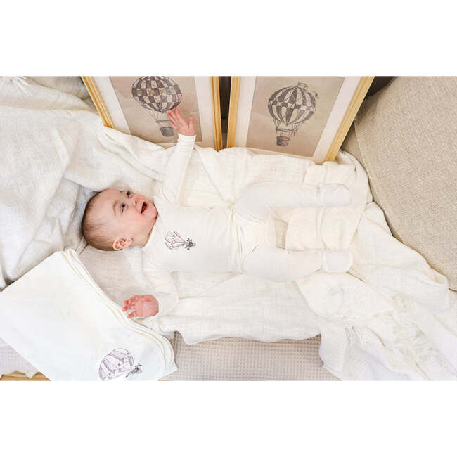 Air Balloon Footie and Beanie Set, Ivory - Footie Pajamas - 2