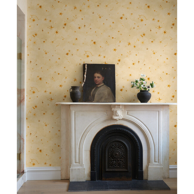 Luminaries Mid-Scale Design Textured Wallpaper, Sunbeam - Wallpaper - 2