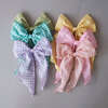 Fable Bow, Teal Gingham - Bows - 3