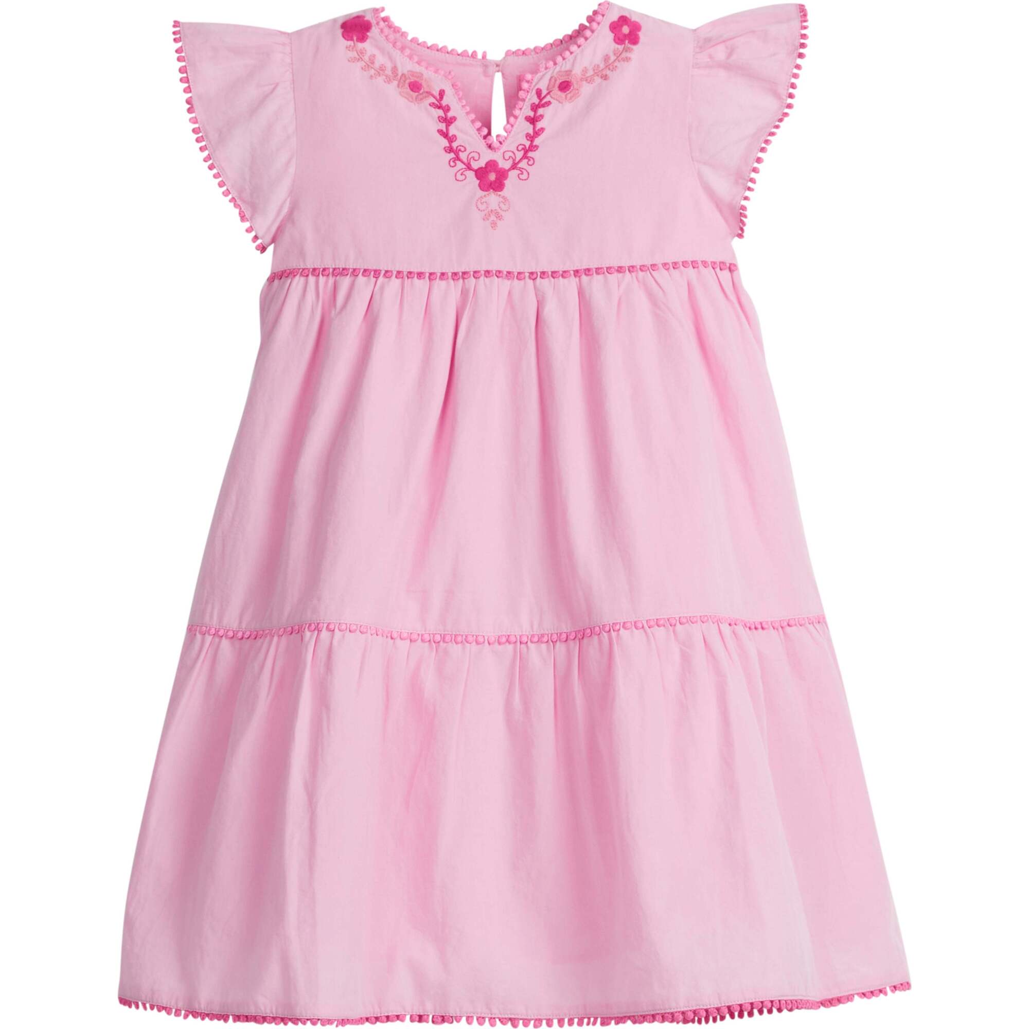 Positano Dress, Pink Embroidery - Dresses - 1