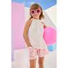 Mod Sleeveless Top, White Pointelle - Blouses - 2