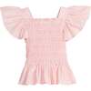 India Top, Pink Ditsy Floral - Blouses - 1 - thumbnail