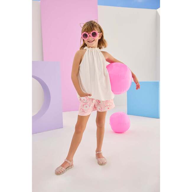 Mod Sleeveless Top, White Pointelle - Blouses - 3