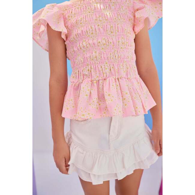 India Top, Pink Ditsy Floral - Blouses - 3