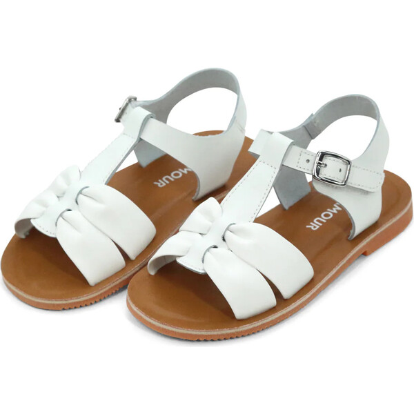 Calista Ruched Sandal, White L'Amour Shoes Maisonette