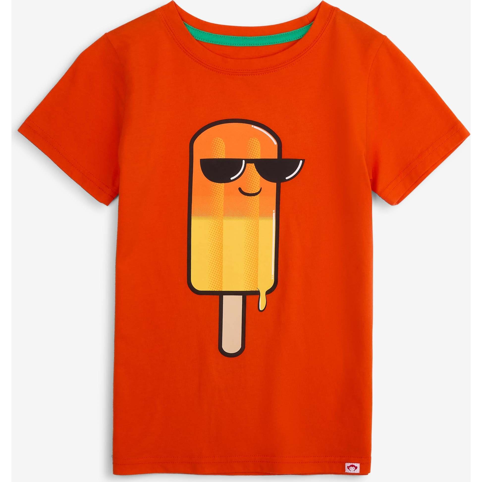 Graphic Short Sleeve Tee, Orange - T-Shirts - 1