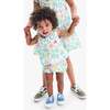 Baby Woven Tank & Bubble Short Set In Bright Backyard, White Backyard Print - Mixed Apparel Set - 3