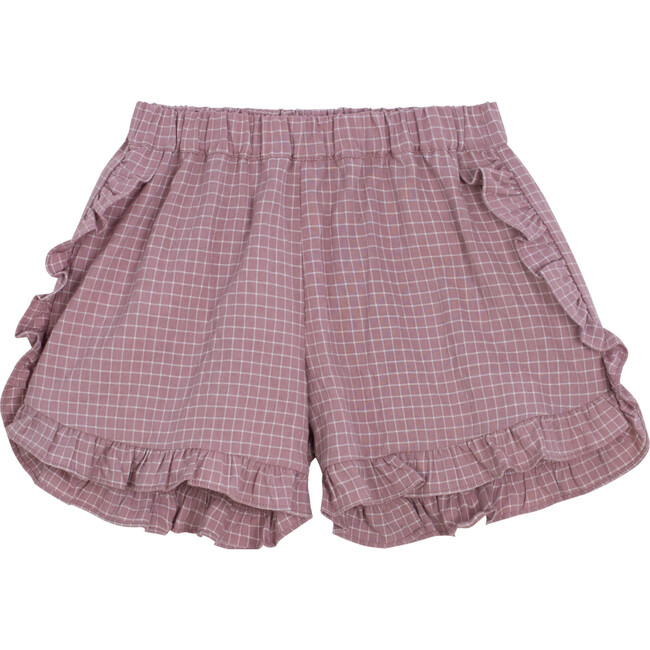 Zoe Shorts, Burgundy Check - Shorts - 1