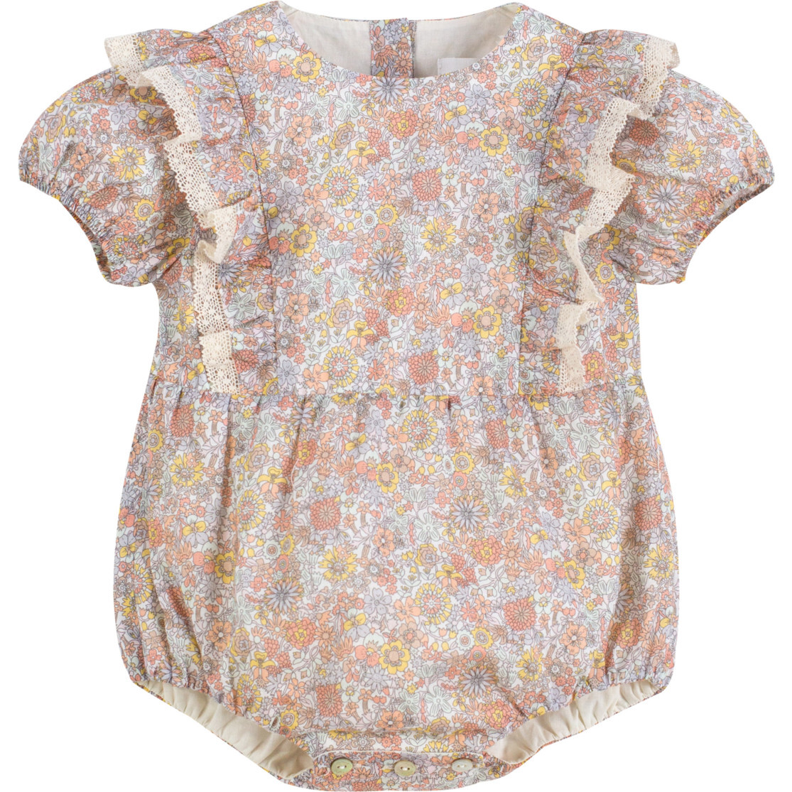 Nina Romper, Multicolor Flower - Rompers - 1