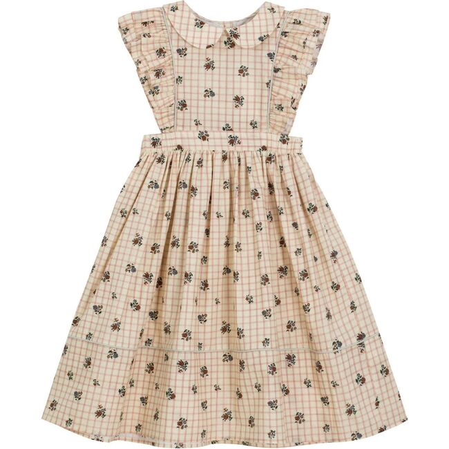 Nina Dress, Check Flower - Dresses - 1