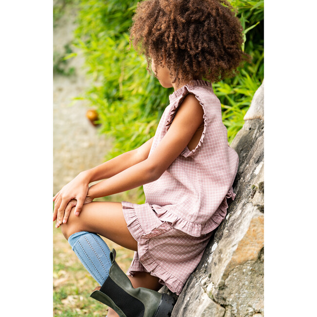 Zoe Shorts, Burgundy Check - Shorts - 5