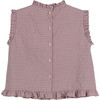 Mika Shirt, Burgundy Check - Blouses - 2 - thumbnail