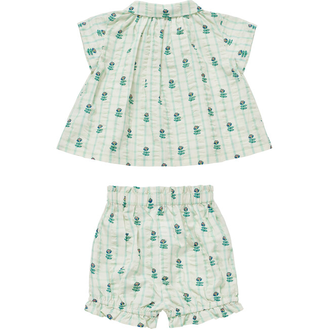 Miki Set, Green Check Flower - Mixed Apparel Set - 2