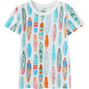 Watercolor Surfboard Short Sleeve Tee, Multi - T-Shirts - 1 - thumbnail