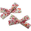 LuluLuvs Skinny Ribbon Pigtail Bows, Liberty of London Coral/Red Floral - Hair Accessories - 1 - thumbnail