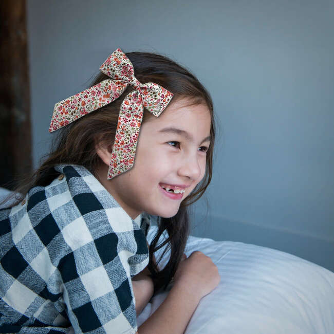 LuluLuvs Classic Bow, Liberty of London Marigold/Red Floral Bundle Set - Hair Accessories - 3