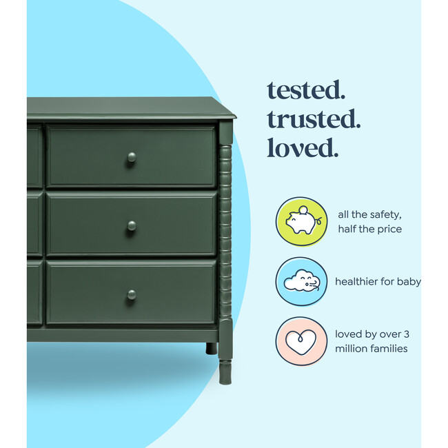 Jenny Lind Spindle 6-Drawer Dresser, Forest Green - Dressers - 3