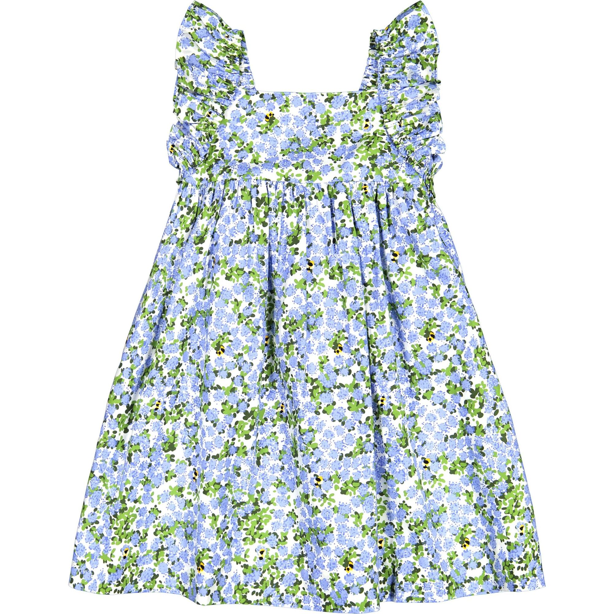 Sawyer Flutter Sleeve Dress, Blue Hydrangea - Dresses - 1