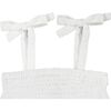 Ella Ruched Bubble, White Swiss Dot - Rompers - 2