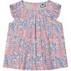 Dede Flutter Sleeve Top Pink Azalea, Red Floral - Blouses - 1 - thumbnail