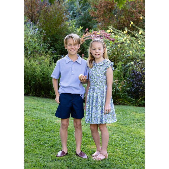 Boys Short Sleeve Polo Cornflower, Blue Mini Stripe - Polo Shirts - 2