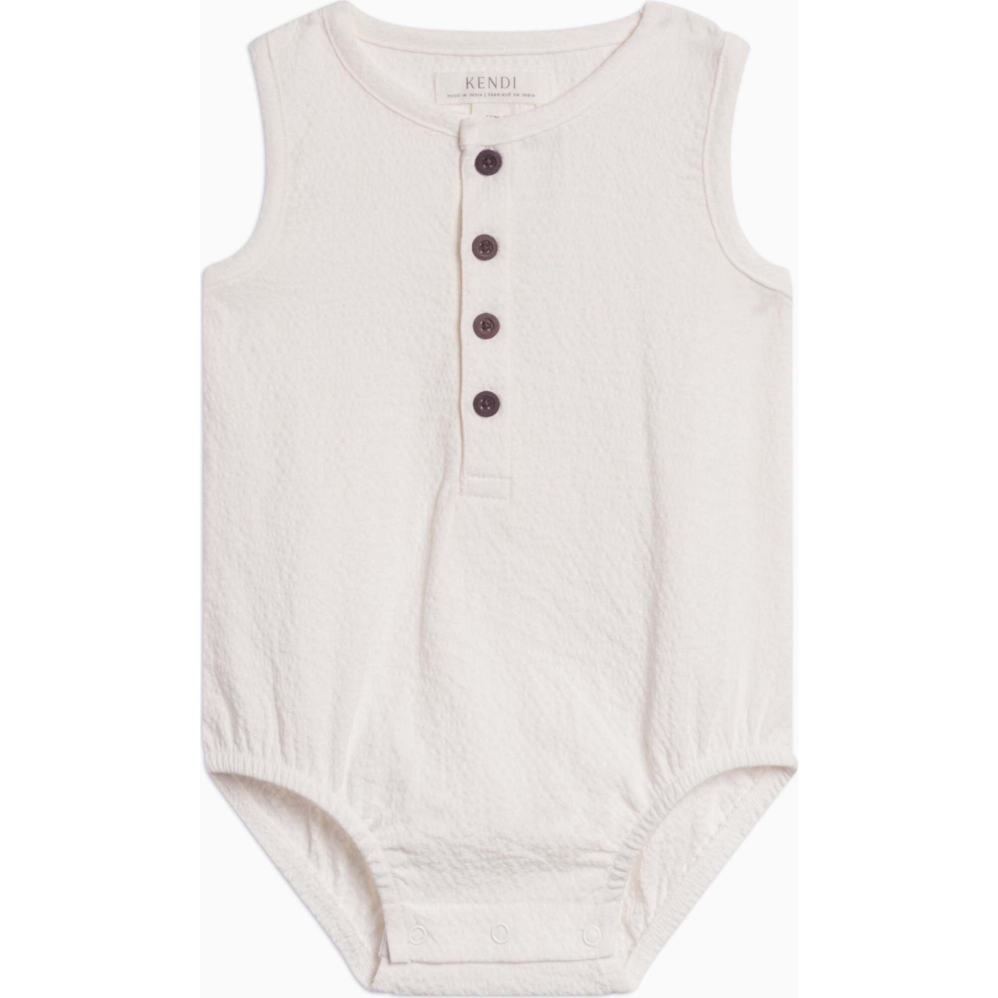 Wren Seersucker Bubble Romper - Coconut Coconut - Rompers - 1