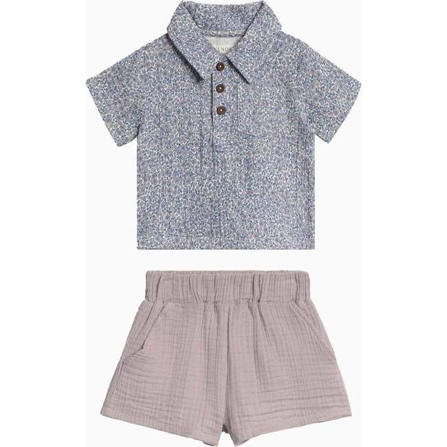 Organic 2 Piece Boys Muslin Outfit Set Gianni Floral