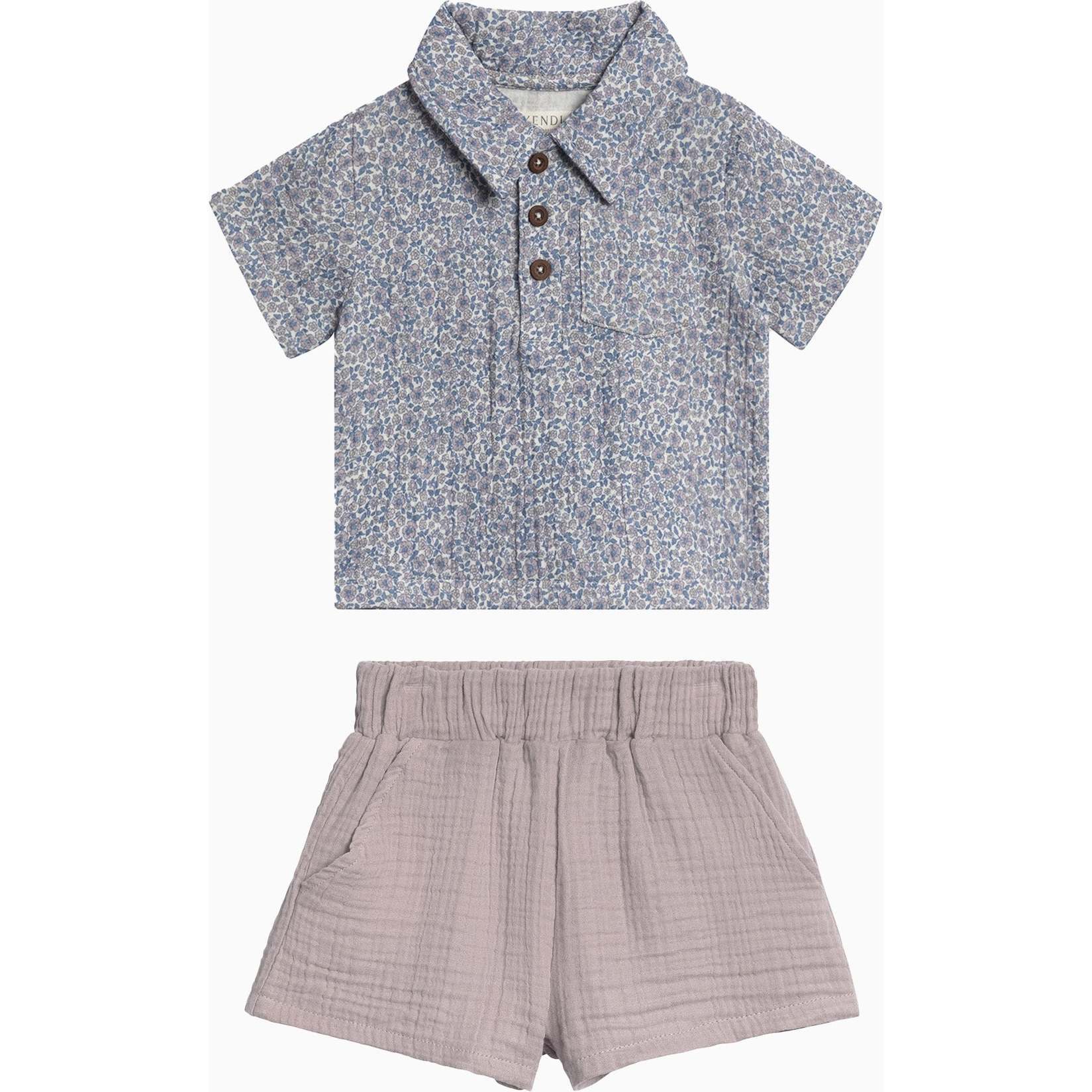 Organic 2 Piece Boys Muslin Outfit Set Gianni Floral - Mixed Apparel Set - 1