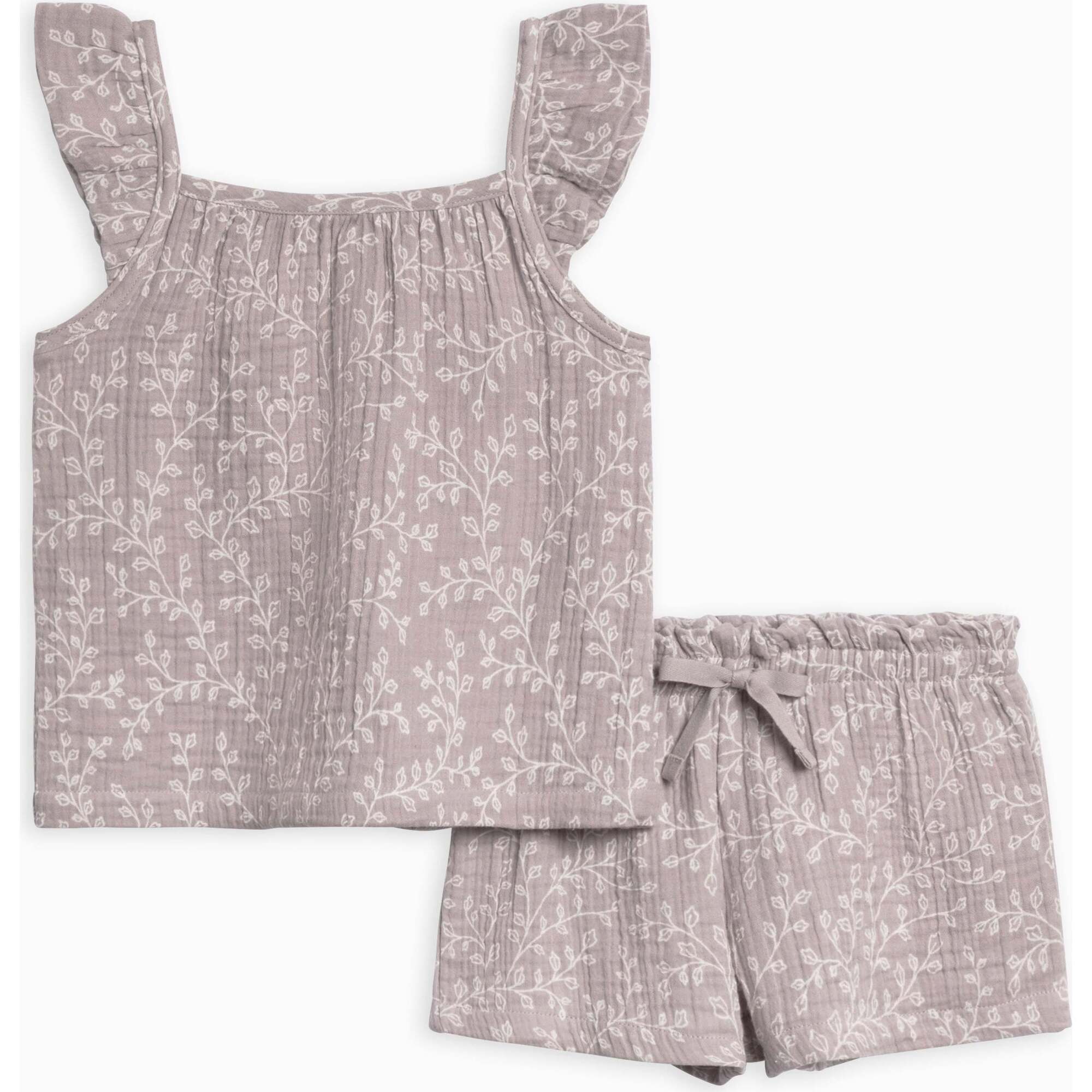 Nora Muslin Tank and Short Set Lucia Floral / Lilla - Mixed Apparel Set - 1