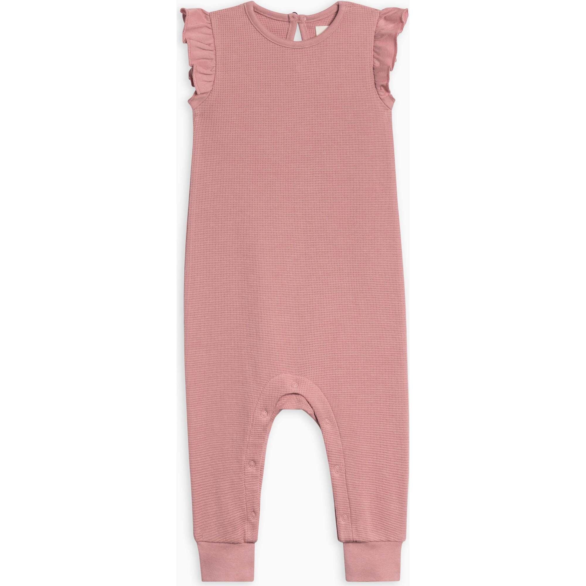 Maci Waffle Flutter Tank Romper Punch - Rompers - 1