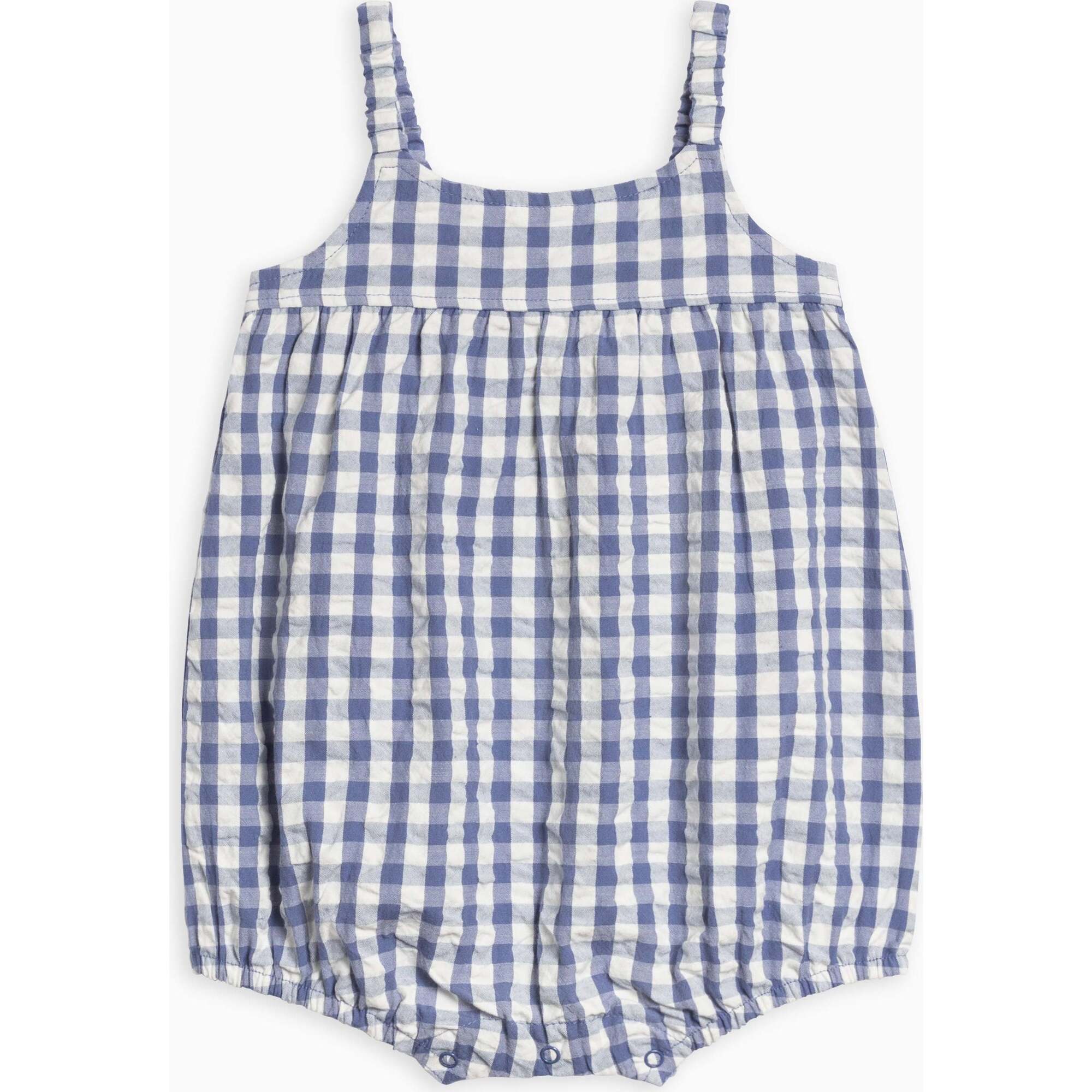 Caspia Seersucker Bubble Romper Gingham - Rompers - 1