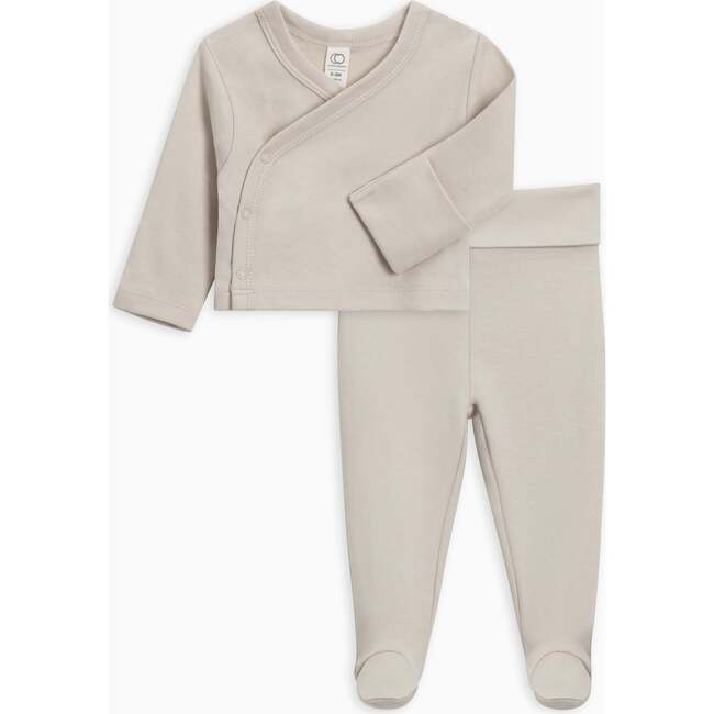 Riley 2 Piece Kimono Wrap Top and Pant Set Stone
