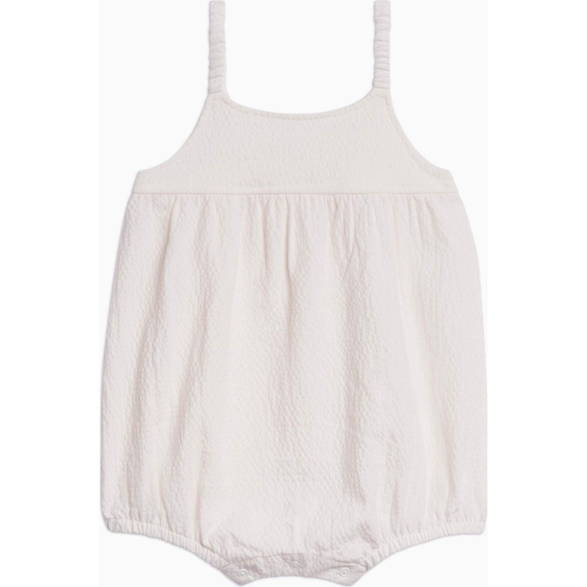 Caspia Seersucker Bubble Romper - Coconut Coconut - Rompers - 1