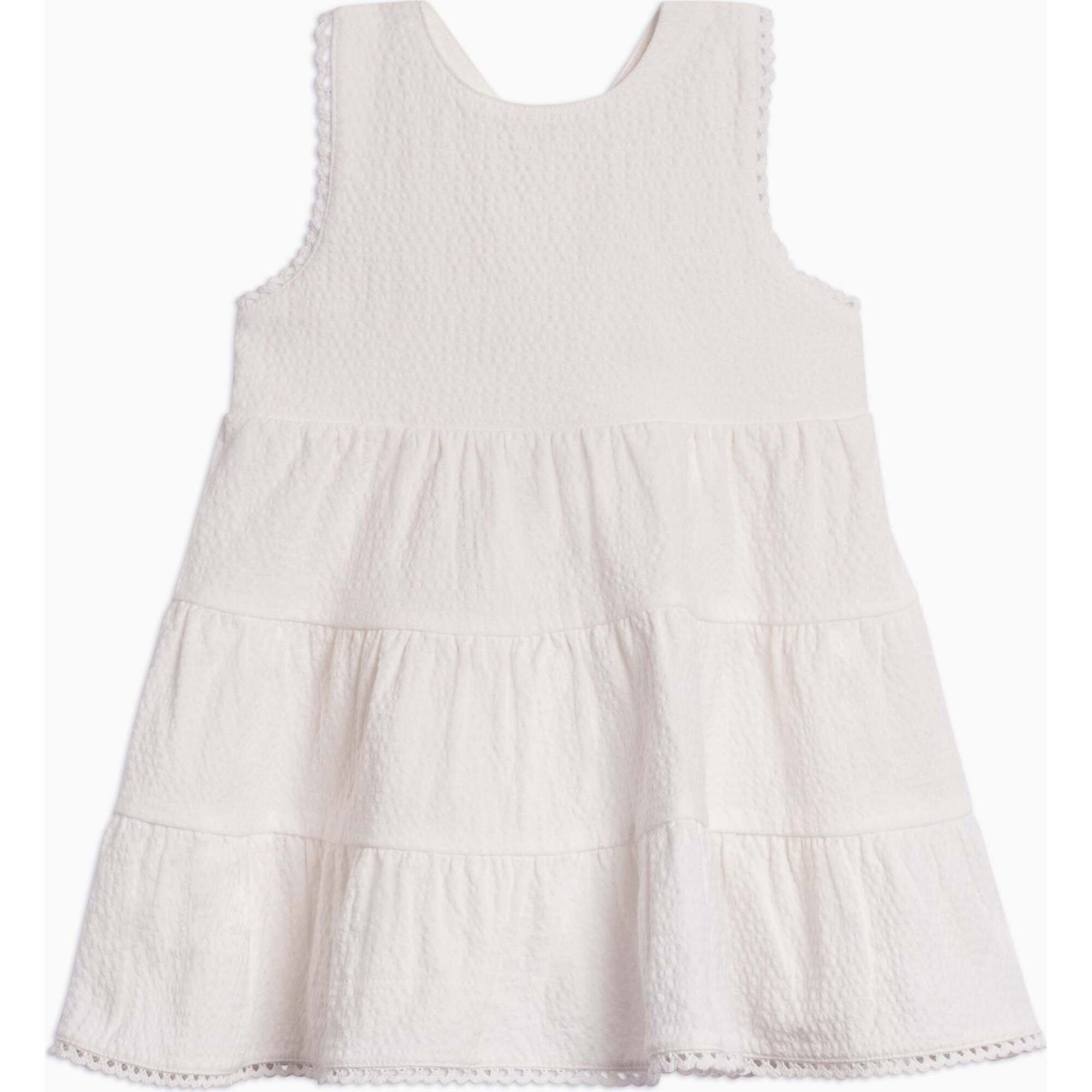 Zoey Seersucker Tiered Dress Coconut - Dresses - 1