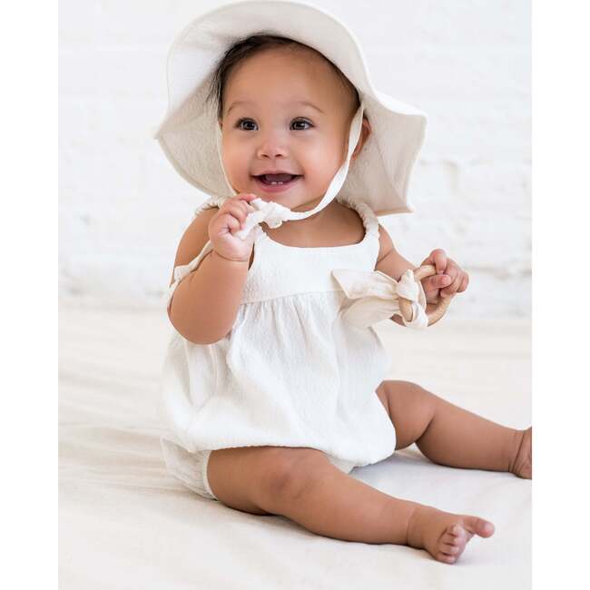 Caspia Seersucker Bubble Romper - Coconut Coconut - Rompers - 2