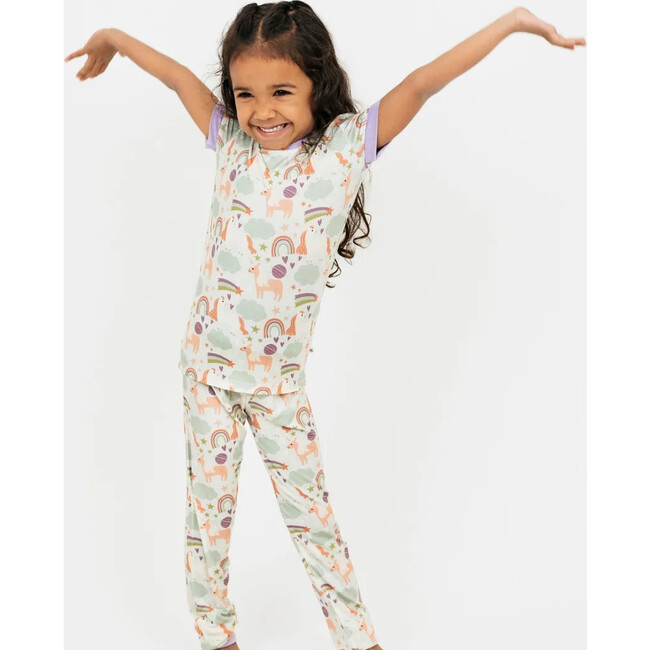 Magical Unicorns Bamboo Short Sleeve Kids Pajama Pants Set - Pajamas - 2