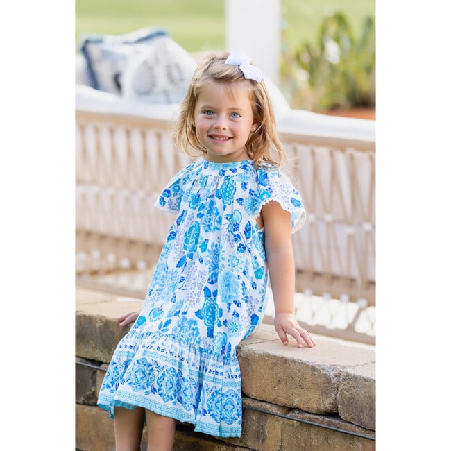 Girl's Ellie Dress, Cobalt Multi Floral