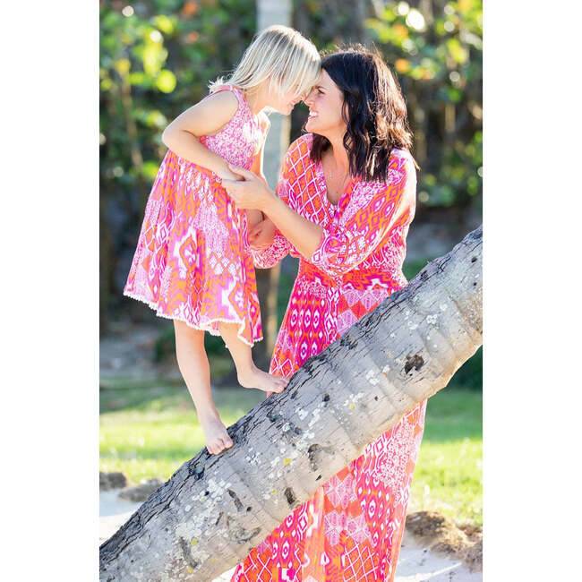 Girls Bella Dress, Flamingo - Dresses - 3