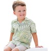 Boy's Panama Shirt, Moss Palm - Shirts - 1 - thumbnail