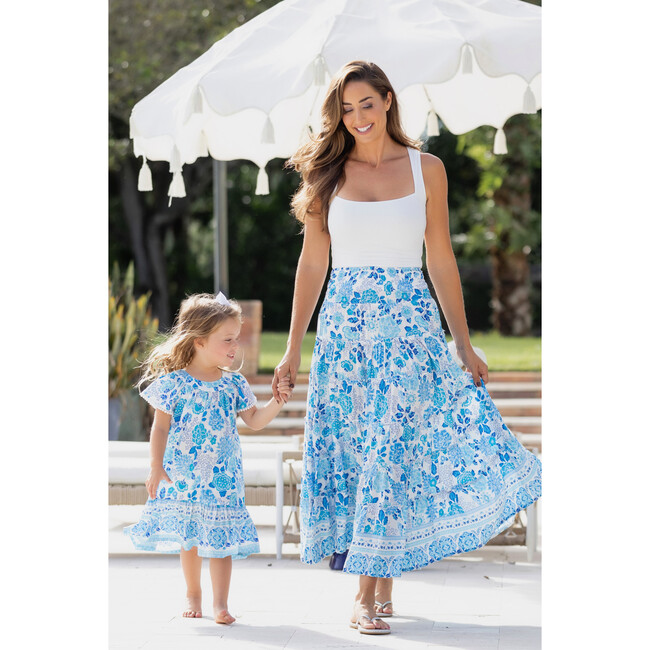 Girl's Ellie Dress, Cobalt Multi Floral - Dresses - 3