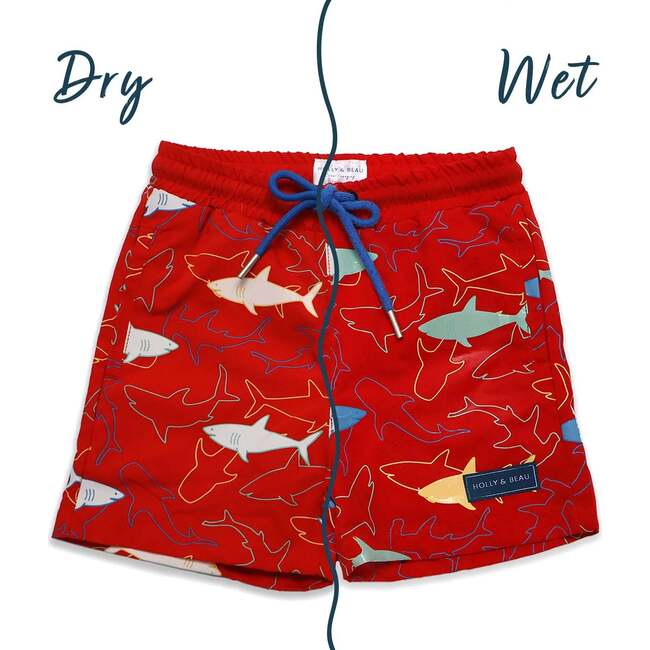 Holly & Beau Sharks Color Changing Swim Trunks