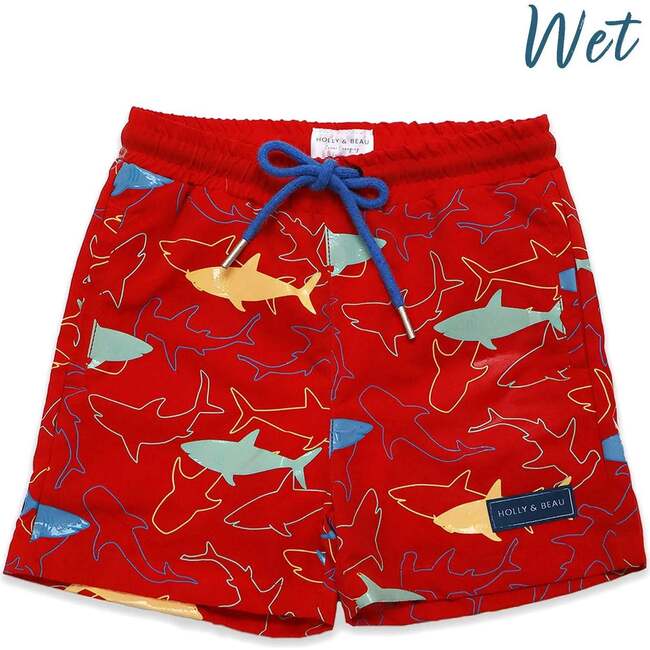 Holly & Beau Sharks Color Changing Swim Trunks - Swim Trunks - 3