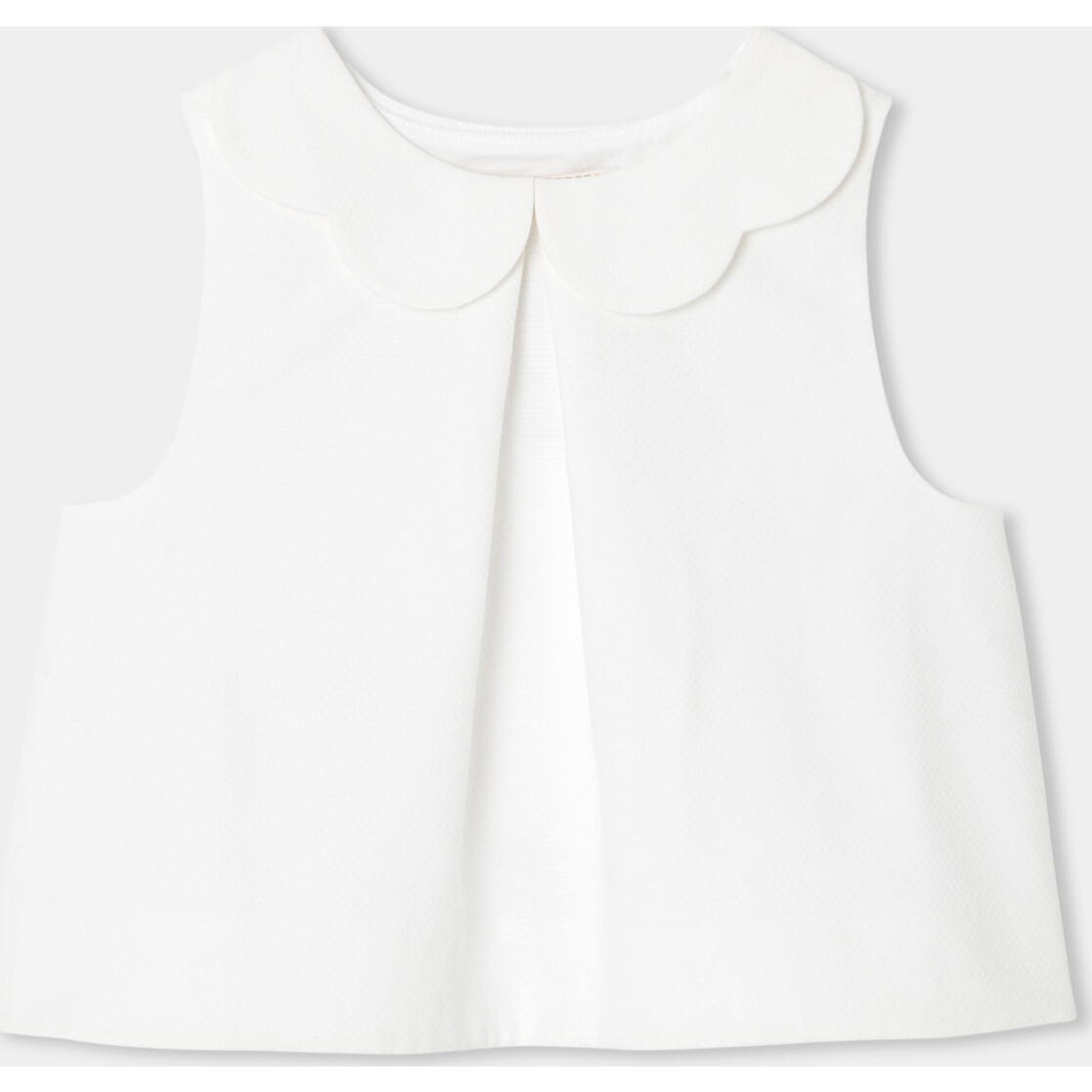 Girl Top In Honeycomb Piqué  White - Blouses - 1