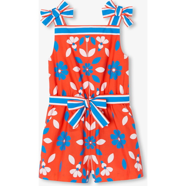 Girl Jumpsuit In Poplin Orange/Multicolour