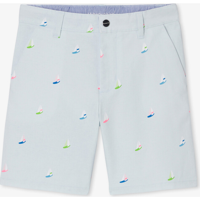 Boy's Shorts In Printed Twill Blue